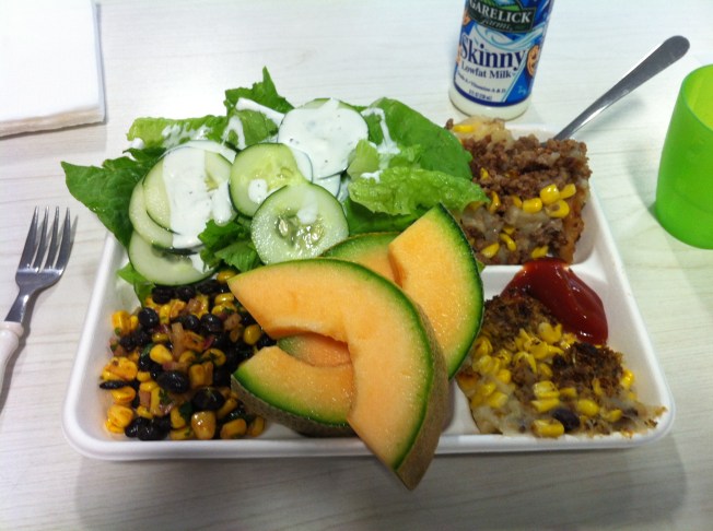 Our fantastic scratch lunch (typical of what the kids get everyday)