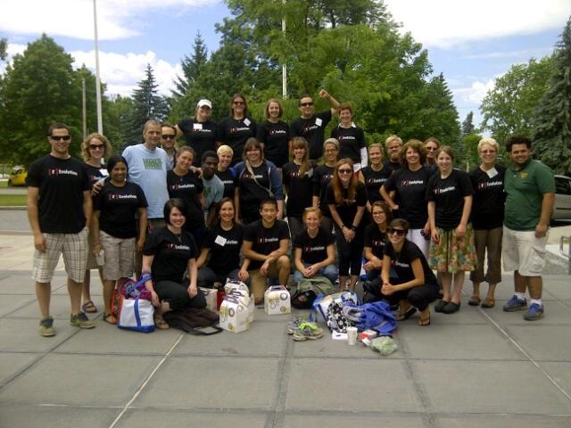 My program peers posing with members of the Green Bronx Machine